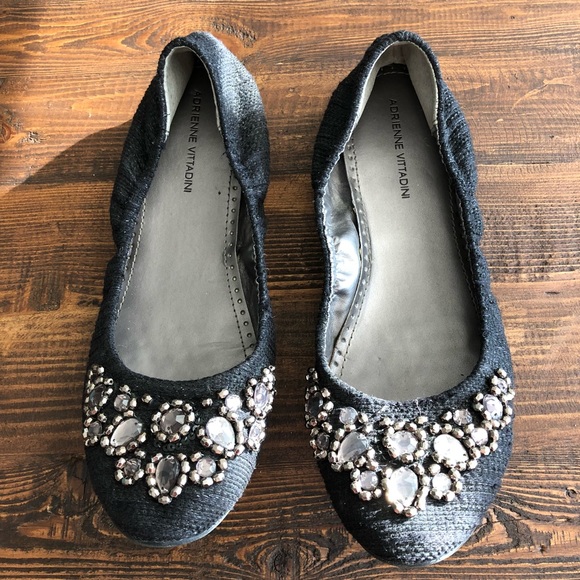 black flats with bling
